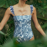 Floral Print Patchwork Tie Dye Swimsuit